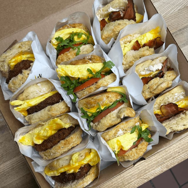 Breakfast Biscuit Sandwich Box (serves 12).